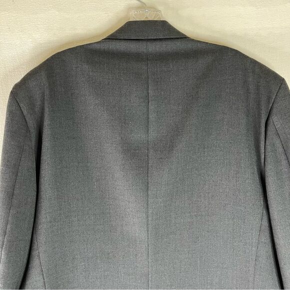 Stafford Blazer Men’s 44R Gray Wool Blend Sport Coat Suit Jacket Metal 2 Button - Picture 8 of 15